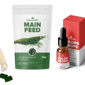 Preisknaller NatureHolic Garnelenfutter Set - Mainfeed & Color Drops, Hauptfutter & Farbstärkung